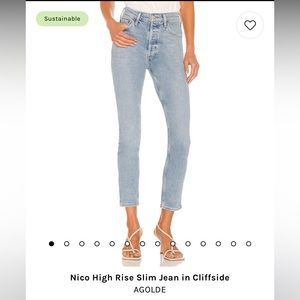 Gorgeous NWT Agolde Nico High Rise Slim Jeans